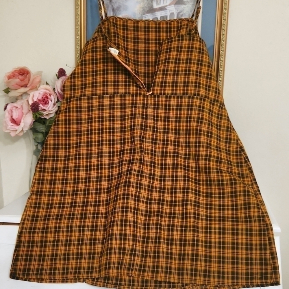 Preppy Plaid Minidress Fall Dress Size 1X Pumkin Patch photos Rockabilly Gingham - Picture 9 of 9